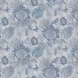 GIN2002BO - Blu | Carta da parati vintage floreale